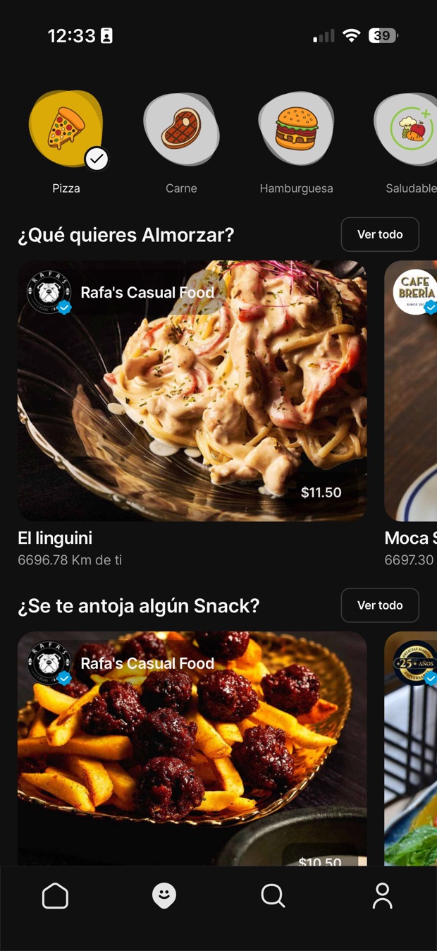 Inicio de Degusty: descubre platos cerca de ti